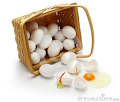 Donâ€™t put all your eggs in one basket. Stock Photo